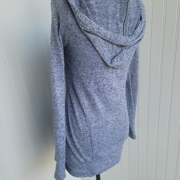 Active by Old Navy Women Gray Hooded Open Front Knit Cardigan Sweater Go- Dry S - Picture 6 of 10